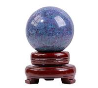 Crystal red and Blue Emerald Ball Rough Stone Polished Home Office Desktop Decoration Crafts Ornaments,65~70mm