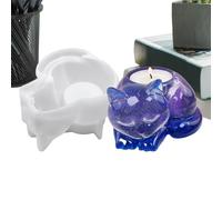 Crystal Resin Cat Candlestick - 12cm Epoxy Animal Figurine Mold | Silicone Mold Handmade Candles Making DIY Craft Tool for Home Decoration Creative Candle Art