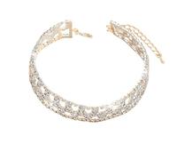 Crystal Rhinestone Anklet Bracelet With Silver-Plated Fashion Jewelry