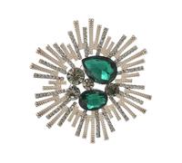 Crystal Rhinestone Brooch Baroque Design Lightweight Multifunctional Jewellery For Women Retro Luxury Accessory Crystal Dress Pin, 6.2cm, As described
