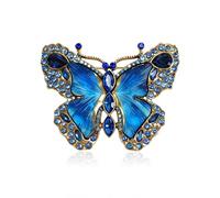 Crystal Rhinestone Butterfly Brooch,Elegant Blue Butterfly Lapel Pins,Fashion Exquisite Crystal Animal Shape Brooches Lapel Pins,Dress Accessories Jewelry Gift for Women Daily Decoration