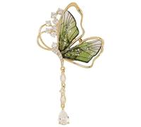 Crystal Rhinestone Butterfly Brooch Insect Butterfly Chain Lapel Pin Corsage Pin Tassel Suit Dress Brooch Fashion Brooches For Women Girls Shining Pin for Wedding Bridal Parties