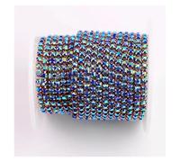 Crystal Rhinestone Chain Trim 5 Sizes Clear AB Colors Glass Crystal Rhinestone Chain Sew On Glue On for Dress Shoes Bags DIY Trim(Color 4,SS10 2.8mm 2yards)