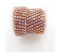 Crystal Rhinestone Chain Trim 5 Sizes Clear AB Colors Glass Crystal Rhinestone Chain Sew On Glue On for Dress Shoes Bags DIY Trim(Color 8,SS10 2.8mm 2yards)
