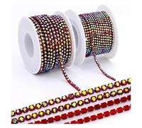 Crystal Rhinestone Chain Trim Crystal Rhinestone Chain Sew-On Trimming Glass Rhinestones for Needlework Trim Cup Strass Decorative(Color 9,SS6-2Yards)