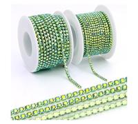 Crystal Rhinestone Chain Trim Crystal Rhinestone Chain Sew-On Trimming Glass Rhinestones for Needlework Trim Cup Strass Decorative(Color 5,SS12-10Yards)