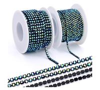 Crystal Rhinestone Chain Trim Crystal Rhinestone Chain Sew-On Trimming Glass Rhinestones for Needlework Trim Cup Strass Decorative(Color 3,SS12-2Yards)