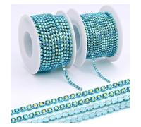 Crystal Rhinestone Chain Trim Crystal Rhinestone Chain Sew-On Trimming Glass Rhinestones for Needlework Trim Cup Strass Decorative(Color 6,SS12-10Yards)
