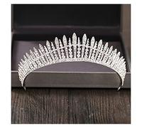 Crystal Rhinestone Crown and Wedding Hair Accessories Bridal s Hair Crown Wedding Headpiece Women Diadem Silver Color (Metal color : Brass Plated)
