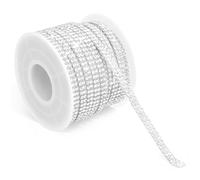 Crystal Rhinestone Diamond Ribbon Strips, Rhinestones for Bedazzling, Gems for Crafting, Glitter Tape, 10 Yards 1 Roll, Bedazzling Strips for DIY Crafts, Mirror, Kitchen, Home Decoration (White)