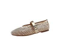 Crystal Rhinestone Fishnet Ballet Flats Woman Rivet Mesh Shoes Ladies Summer Plus Size 40 For Women(Gold,Size40)