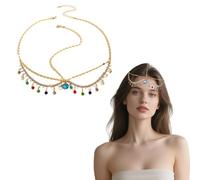 Crystal Rhinestone Gems Jewelry Head Chains For Women Gold Boho Headbands Sparkly Bridal Headpieces Sparkle Crystal Headwear For Prom Makeup Accessories