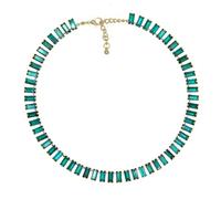 Crystal Rhinestone Gemstone Choker Collar Necklace For Women Sparkly Trendy Colorful Emerald Neck Chain Statement Piece (Green Emerald Small)