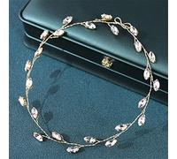Crystal Rhinestone Headband Headband for Women Bridal Bridal Party Wedding Hair Accessories Jewelry Rattan Headband (Gold 1pc (1pack))