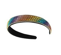 Crystal Rhinestone Headbands Velvet Padded Wide Headwear Diamond Beaded Bling Hairbands Non-slip Hard Headbands for Women Girls Daily Wearing Party Wedding Hair Accessories (Diamond)