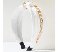 Crystal Rhinestone Headbands, Women Pearl Knotted Beaded Jeweled Rhinestone Headband Multicolor(Wit)