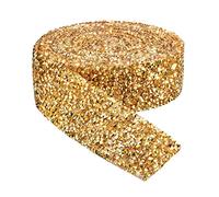 Crystal Rhinestone Ribbon,1 Rolls Self Adhesive Diamond Ribbon Glitter Resin Diamond Belt Rhinestone Diamante Stickers Gold Sprinkles Candy Cane Ribbons for Arts Crafts DIY Party Decor Cakes