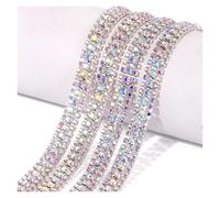 Crystal Rhinestone Trim 1Yard Glass Rhinestone Chain Sew On Ribbon Use for Hat, Coat, Shoes Decoration(Color 2)