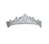 Crystal Rhinestone Wedding Tiara Crown, Silver Floral Design