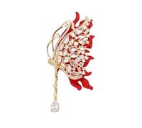 Crystal Rhinestones Butterfly Brooch Fashionable Evening Wear Lapel Pin Clothing Accessories Social Event Jewelry Unique Vintage Butterfly Accessory