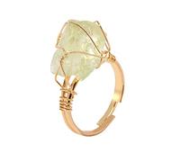 Crystal Ring Crystal Ring Adjustable Gemstone Rings Copper Wire Wrapped Ring Irregular Colourful Gemstone Ring for Women and Girls Silver Couple Rings 925, one size, Natural stone, No Gemstone