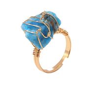 Crystal Ring Crystal Ring Adjustable Gemstone Rings Copper Wire Wrapped Ring Irregular Colourful Gemstone Ring for Women and Girls Silver Couple Rings 925, one size, Natural stone, No Gemstone