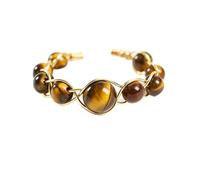 Crystal Ring, Crystal Rings for Women, Gemstone Ring, Adjustable Natural Stone Bead Ring, Wire Wrapped Open Band in Gold or Silver Tone, Dark Green Jewelry Box, Gold, Acetate, No Gemstone
