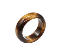 Crystal Ring, Crystal Rings for Women Natural Stone Band, Gemstone Ring in Gift Box, Smooth Polished Stone Finger Ring, 18-20 mm Inner Diameter, One Size, Acetate, No Gemstone