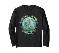 Crystal River Florida FL Vacation Save The Manatees Souvenir Long Sleeve T-Shirt
