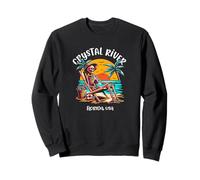 Crystal River Florida Funny Skeleton in the Hot Sun Design Sweatshirt