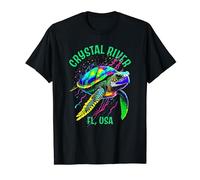 Crystal River Florida USA Abstract Sea Turtle Design T-Shirt