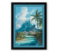 Crystal River Paradise Tropical Framed Wall Art Print A1 (84.1×59.4cm) Black, Wall Decor for Living Room, Bedroom, Office & Home, Ready to Hang, Art Gift