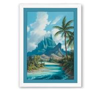 Crystal River Paradise Tropical Framed Wall Art Print A2 (59.4×42cm) White, Wall Decor for Living Room, Bedroom, Office & Home, Ready to Hang, Art Gift