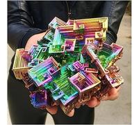 Crystal Rock Pocket Energy Stone Bismuth Crystals Bismuth Bi Metal Crystal Rainbow Bright Metal Mineral Specimen Natural Crystal Decoration (Size : 70-90g)