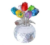 Crystal Rose Bouquet Flower Figurine, A Timeless Symbol of Elegance and Love, Rose Bouquet Statue Gift for Collectible Ornament Desk Home Decor, Eternal Rose Decorative Gift