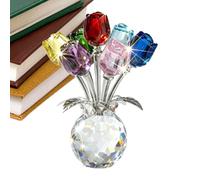 Crystal Rose Flower | Handmade Colorful Floral Sculpture,Handmade Everlasting Flower Decor | for Birthday Girlfriend Sister Party Valentine's Day Wedding Wife Mom Women