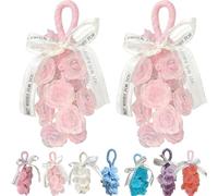 Crystal Rose Soap on a Rope-Handmade Decorative Soap Bar with Floral Fragrance, Gentle Cleansing for Hands & Body, Bathroom Decor, Unisex for Hand Washing & Freshening,Romantic (1, Light pink-2pc)