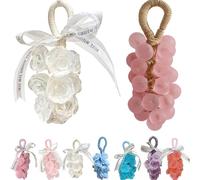 Crystal Rose Soap on a Rope-Handmade Decorative Soap Bar with Floral Fragrance, Gentle Cleansing for Hands & Body, Bathroom Decor, Unisex for Hand Washing & Freshening,Romantic (1, multicolor-4-2pc)