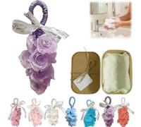 Crystal Rose Soap on a Rope-Handmade Decorative Soap Bar with Floral Fragrance, Gentle Cleansing for Hands & Body, Bathroom Decor, Unisex for Hand Washing & Freshening，Romantic Gift (1, Purple)