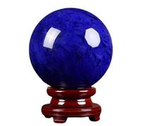Crystal Rough Blue Asian Rare Quartz Magic Crystal Ball Decor Sphere with Stand,17cm