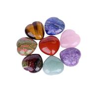 Crystal Rough Love-Shaped Natural Rough Stone Love ore Ornaments Teaching Stone Landscaping(White Crystal Color,30mm Pieces)