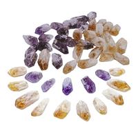 Crystal Rough Stone Block Bulk Irregular Small Rock 30-36 Pcs for Crystal DIY Ornaments(Amethyst Citrine Mixed)