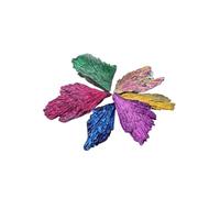 Crystal Rough Stone Bulk Electroplated Black Tourmaline Peacock Blue Flame Feather Crystal Cluster Mineral Specimen Healing Stones