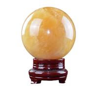 Crystal Rough Yellow Calcite Rianbow Quartz Sphere Ball Stones Gemstones Gifts Decor Minerals Aesthetic Room NaturalReiki Decoration,Yellow-13cm