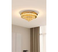 Crystal Round Crystal-droplets LED Semi Flush Mount Ceiling Light in Clear The hot sale Clear