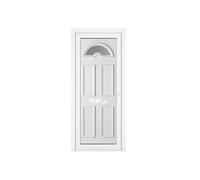 Crystal Sandringham uPVC Front Door with Sunburst Glass (Left Hand) 920 x 2090mm - White