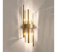 Crystal Sconce Classic Gold Wall Light, Elegant Living Room Sconce Wall-mounted Lamp, Headboard Lighting Fixtures for Bedroom Bedside Corridor Entrance Dining Room