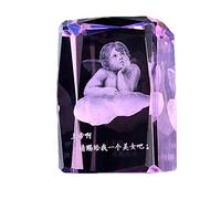 Crystal Sculpture Figurine 3D Crystal Inner Carving Angel Statue Home Decor Ornaments Crystal Decoration Items Art collection