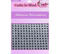 Crystal Self Adhesive Diamante Gems by Crafts In Mind | 2mm (195 Gems) / 3mm (195 Gems) / 4mm (195 Gems) / 6mm (96 Gems) / 8mm (56 Gems) | Stick On Rhinestones | 12 Colours (Black, 3mm (195 Gems))