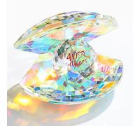 Crystal Shell Ruby 40th Wedding for Couples, 40 Years of Marriage Presents Ideas for Wife Partner Parents Special Keepsake Ornaments